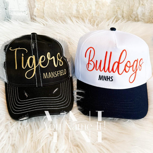 Custom School Team Other Spirit Hat, Script Font (0029)*