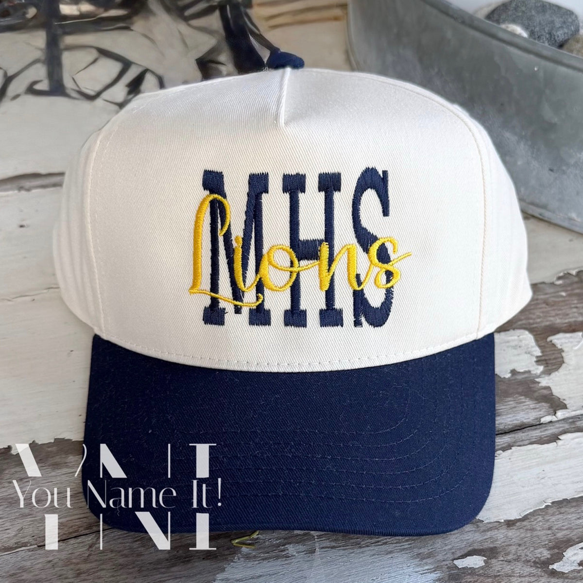Custom School Team Other Spirit Hat, Script Font  (0041)*