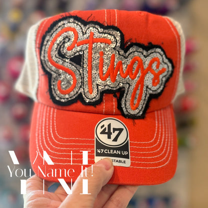 Sequin Script Team or School Hat (H015)