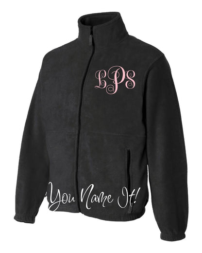 Unisex or Women’s Fit Fleece Full Zip Monogrammed Jacket
