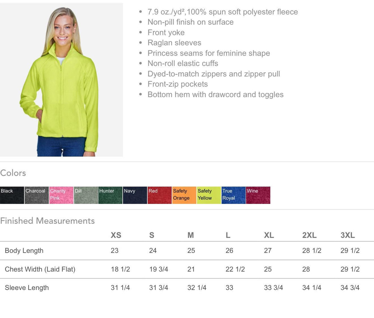 Unisex or Women’s Fit Fleece Full Zip Monogrammed Jacket