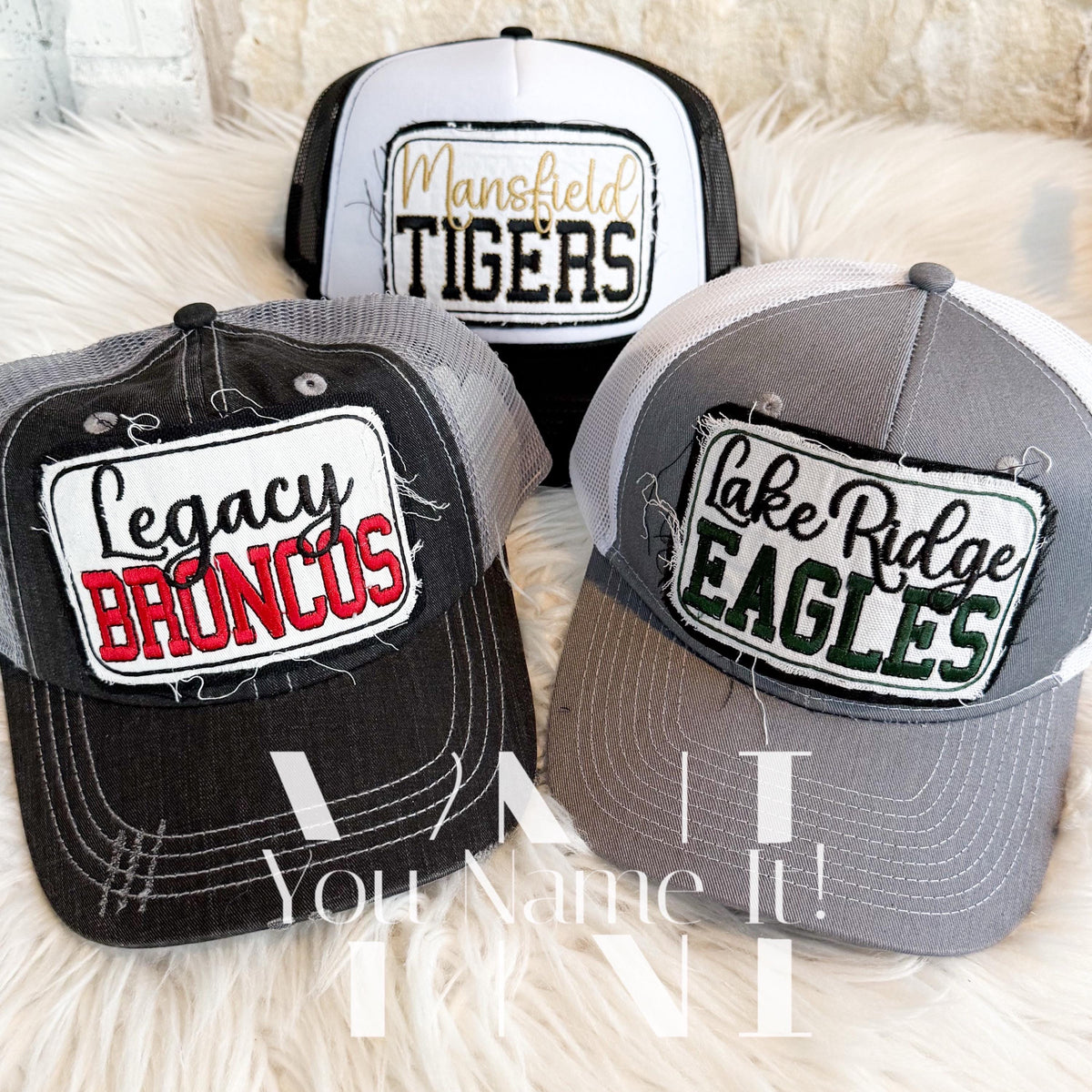Athletic Font Patch Mascot Spirit Hat (H001)*