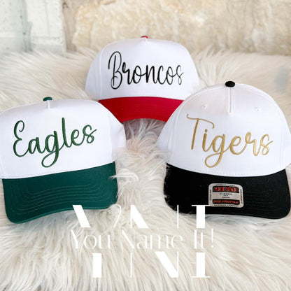 Custom School Team Other Spirit Hat, Script Font  (0029)*
